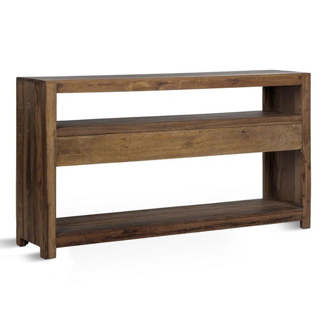Reclaimed Wood Shelf & Drawer Console Table For Sale In Los Angeles - Image 6 of 7
