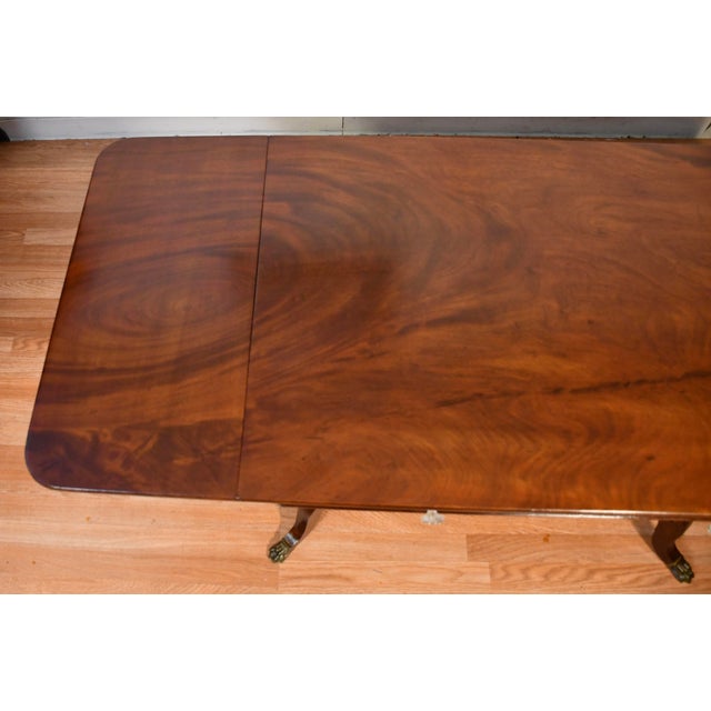Brown 1860s Antique Federal Flame Mahogany Drop-Leaf Table / Sofa Table For Sale - Image 8 of 18