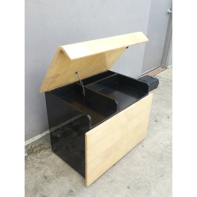 Karl Springer Seductive 1970's Lift Top Goat Skin Chest of Drawers For Sale - Image 4 of 13