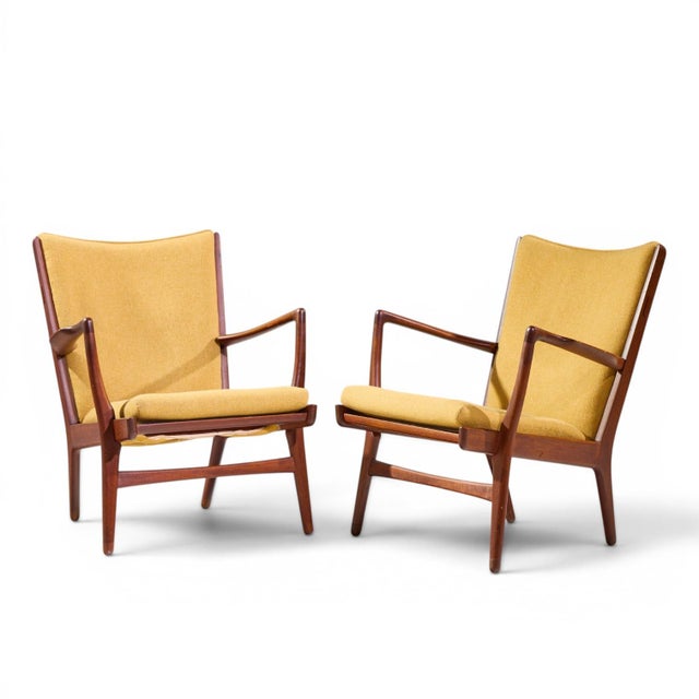 Mid-Century Modern Hans Wegner Ap-16 Mid Century Danish Teak Lounge Chairs - Pair For Sale - Image 3 of 12
