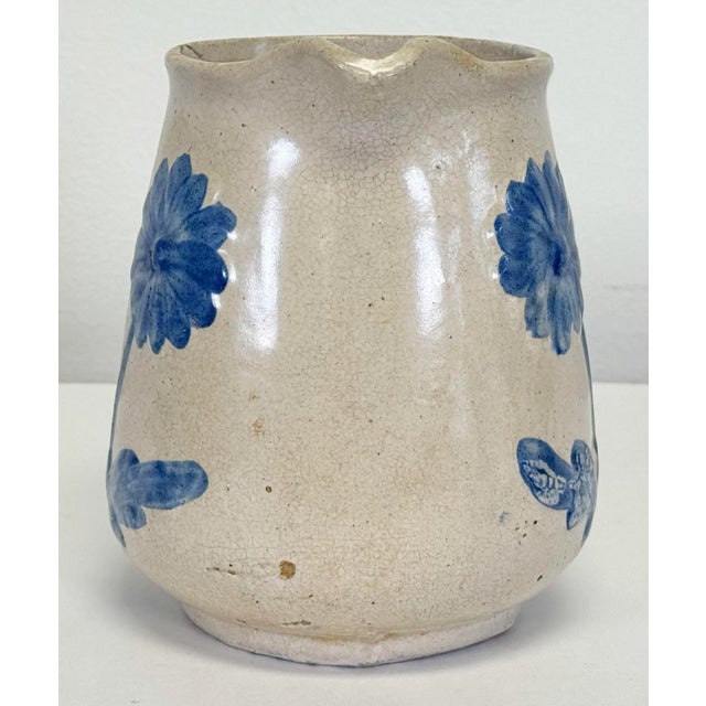 Early 20th Century Antique McCoy Dandy Line Blue Daisy Design Stoneware For Sale - Image 5 of 13