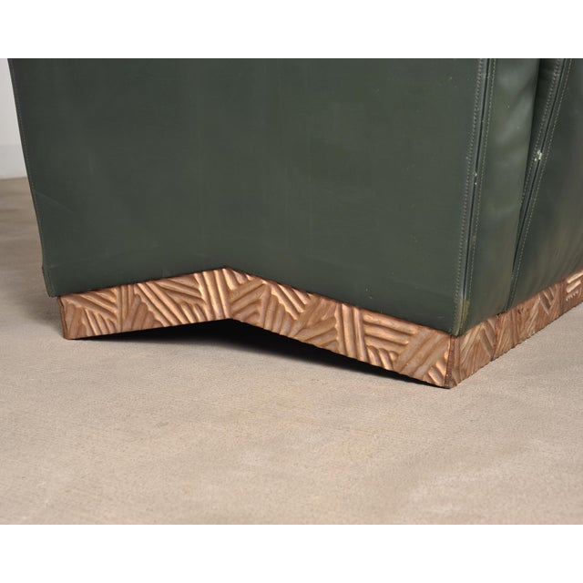 Dakota Jackson Art Deco Style Cuba Sofa in Bronze and Leather For Sale - Image 11 of 18