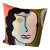 Global Views Veronica Pillow Hand Embroidered Abstract Portrait For Sale