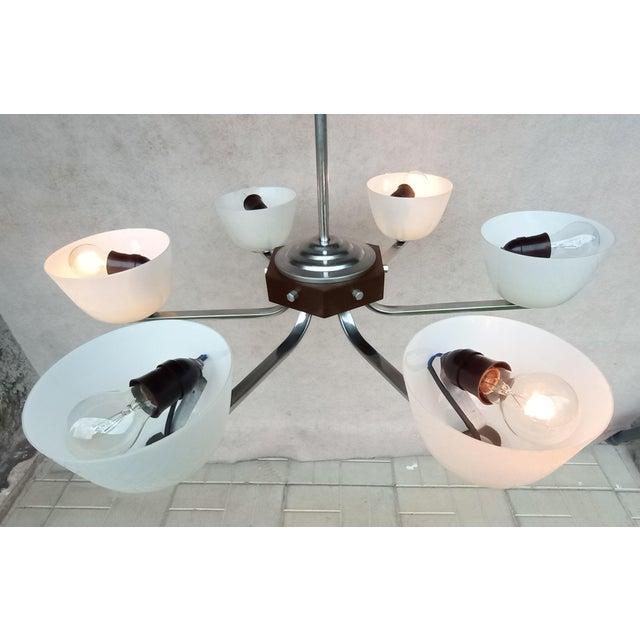 Art Deco Chandelier, 1940s For Sale - Image 12 of 18
