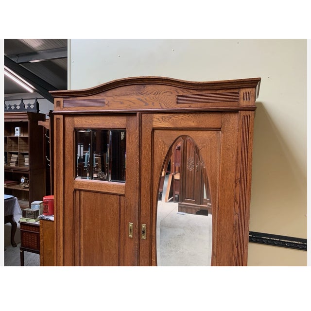 Antique Art Nouveau Wardrobe or Linen Cupboard, 1910 For Sale - Image 3 of 12