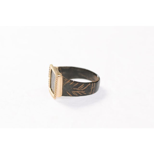 Early 21st Century Byzantine Bronze Ring W/ 21k Gold Rope Trim, Size 6.75 For Sale - Image 5 of 13