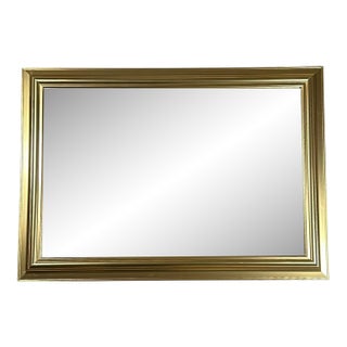 Large Contemporary Traditional Gold Gilt Beveled Glass Rectangular Wall Mirror For Sale