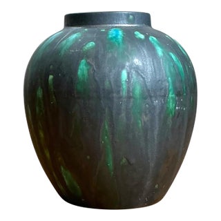 Vintage Drip Glaze Ceramic Vase For Sale