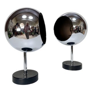 Chrome-Plated Eyeball Spotlights from Staff Leuchten, Germany, 1970s, Set of 2 For Sale