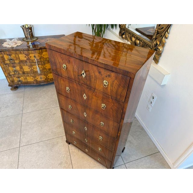 Biedermeier Week Dresser in Walnut For Sale - Image 15 of 16