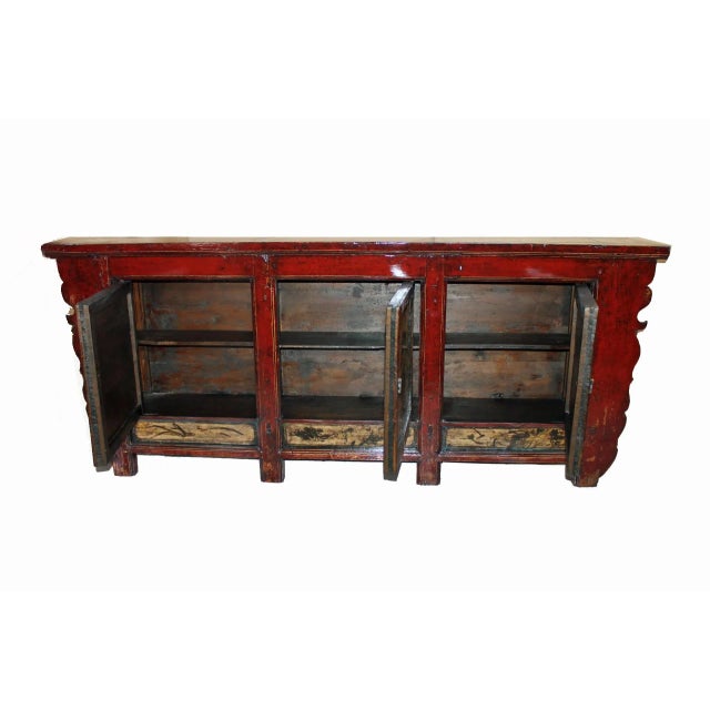 Late 19th Century Hand Painted Antique Mongolia Sideboard For Sale - Image 9 of 11