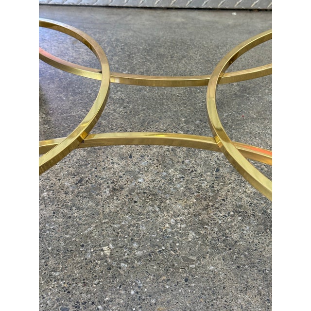La Barge Brass Coffee Table With Scallop Glass Top - Made in Italy For Sale In New York - Image 6 of 8