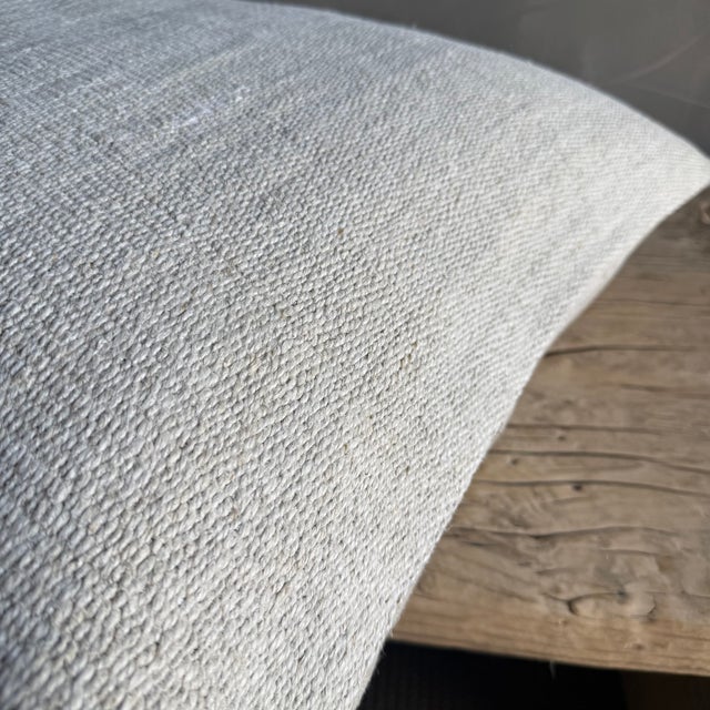 Mid-Century Modern Vintage Rug Pillow Cover With Original Seams For Sale - Image 3 of 7