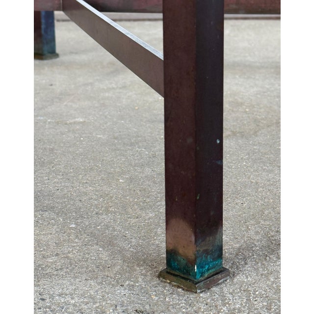Mid-Century Modern Bronze and Murano Glass Mosaic Trapezoid Side Table in the Manner of Mosaic House / Vladimir Kagan For Sale - Image 12 of 12