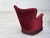 Red Vintage Danish Lounge Chair in Cherry-Red Furniture Velour and Oak, 1960s For Sale - Image 8 of 16