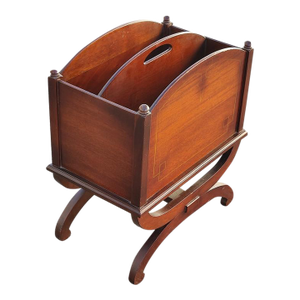 Mid 20th Century Vintage Ferguson Bros Wood Magazine Rack Book Newspaper Holder Stand