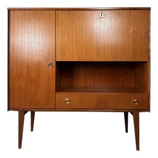 Vintage Highboard in Teak and Bakelite, 1950s For Sale