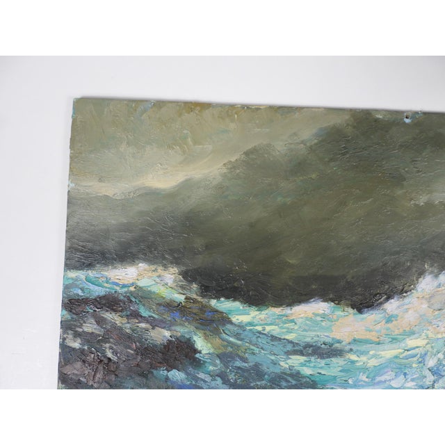 Mid 20th Century Impressionist Seascape Painting For Sale - Image 4 of 8