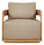 Eclipse Outdoor Solid Teak Wood Chair - Light Brown Fabric For Sale