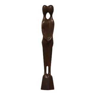 Mid Century Modern Rosewood Sculpture For Sale