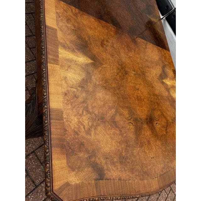 Wood Art Deco Burr Walnut Extending Dining Table and Chairs, Set of 9 For Sale - Image 7 of 18