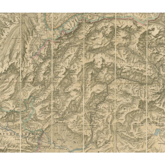 Antique Map of the North-West Frontier by Stanford, 1895 For Sale