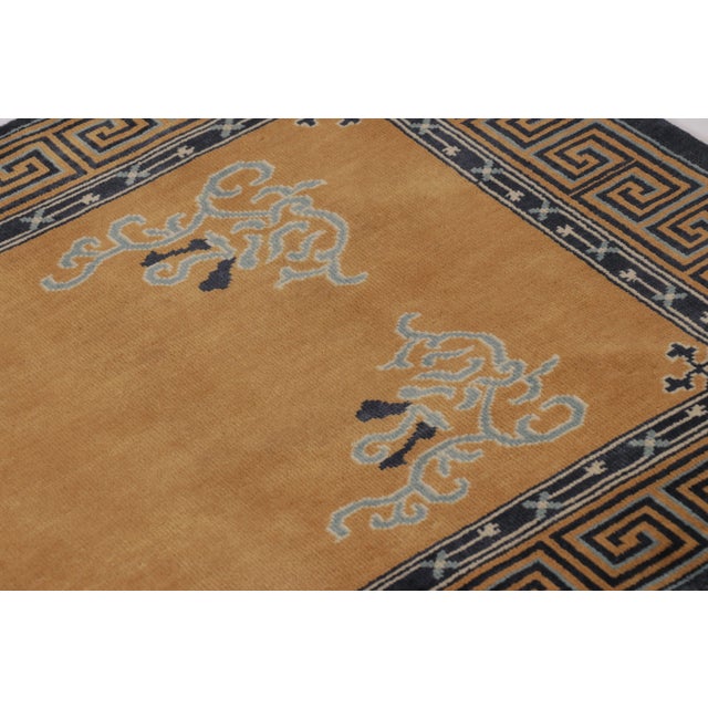 2010s Rug & Kilim’s Chinese Art Deco Inspired Rug, Brown With Greek Key Border For Sale - Image 5 of 7