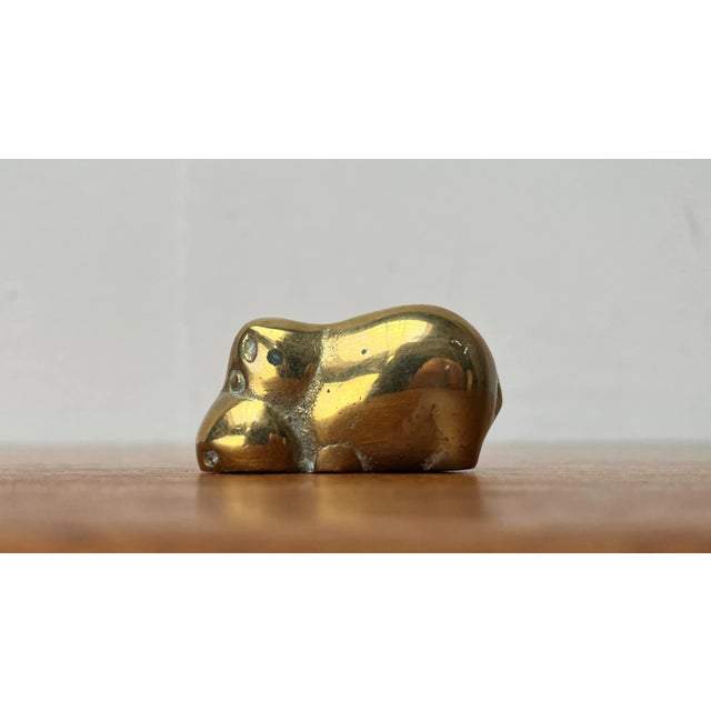Vintage Brass Hippo Figurine, 1970s For Sale - Image 11 of 13