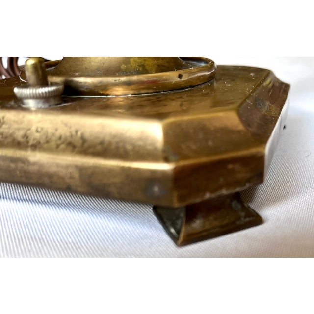 1970s Chapman Brass French Bouillotte Lamp With Black Tole Shade For Sale - Image 10 of 14