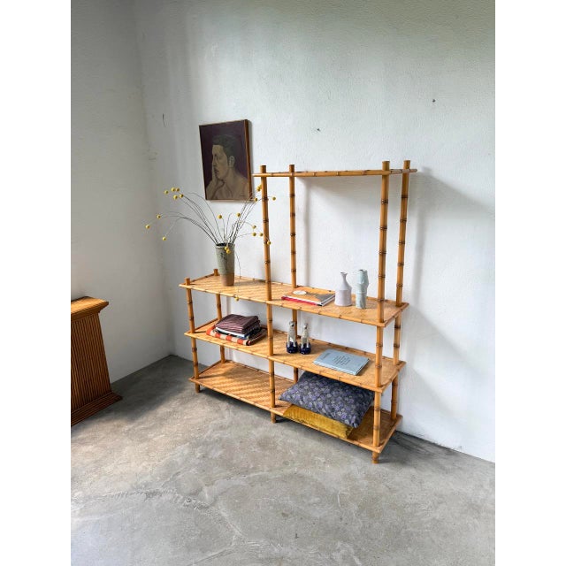 Large Rattan Shelf, 1960 For Sale - Image 14 of 18