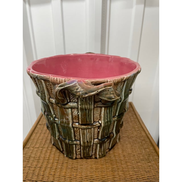 Antique Majolica Planter/Cache Pot For Sale - Image 4 of 5