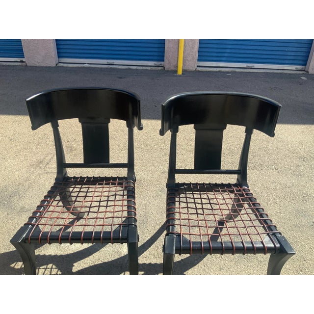 Mid-Century Modern Vintage Klismos Black Dining Chairs - a Pair For Sale - Image 3 of 7