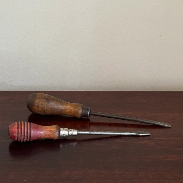 Farmhouse Vintage Wood-Handled Screwdrivers — Set of Three For Sale - Image 3 of 13