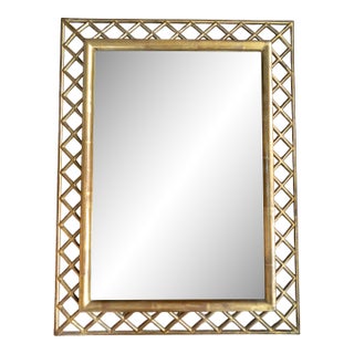 Mid-Century Italian Florentine Hollywood Regency Ghosted Giltwood Wall Mirror For Sale