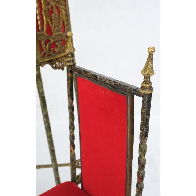 Red Demi Lune Bronze Ornaments Mount Decorated Petit Console Table w/ Chair Mint For Sale - Image 8 of 18