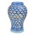 Early 20th Century Handmade Blue & Orange-Patterned Andalusian Ceramic Vase For Sale
