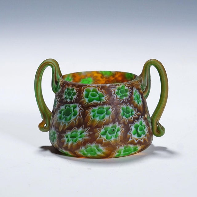 Italian Antique Millefiori Bowl With Handles, Fratelli Toso Murano Ca. 1900s For Sale - Image 3 of 7