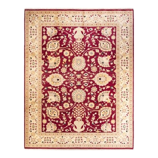 Mogul, One-of-a-Kind Hand-Knotted Area Rug in Red, 9' 3" x 12' 1" For Sale