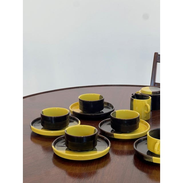 1970s Italian Ceramic Tea or Coffee Set from SIC Ceramiche Artistiche, 1960s-1970s, Set of 13 For Sale - Image 5 of 13