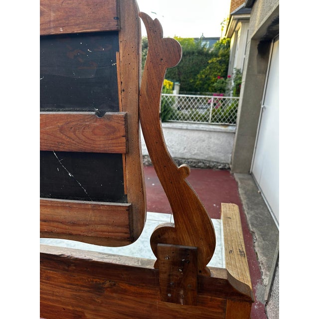 Louis Philippe Cherrywood Dressing Table with Marble Top and Swiveling Mirror, France, 19th Century For Sale - Image 6 of 18