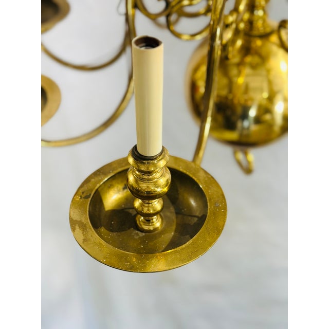 Brass Antique 17th Century Dutch Brass 16-Light Cannonball Chandelier For Sale - Image 8 of 12