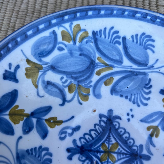 Rustic European Vintage Guertes Talavera Polychrome Decorated Plate, Spain, Circa 1970's For Sale - Image 3 of 12