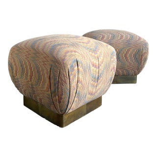 1970s Vintage Marge Carson Ottomans - A Pair For Sale