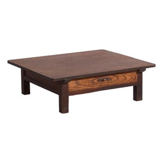 Antique Japanese Folding Low Table in Keyaki, Japan, 1920 For Sale