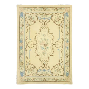 Vintage Chinese Floral Hooked Rug - 04'01 X 05'10