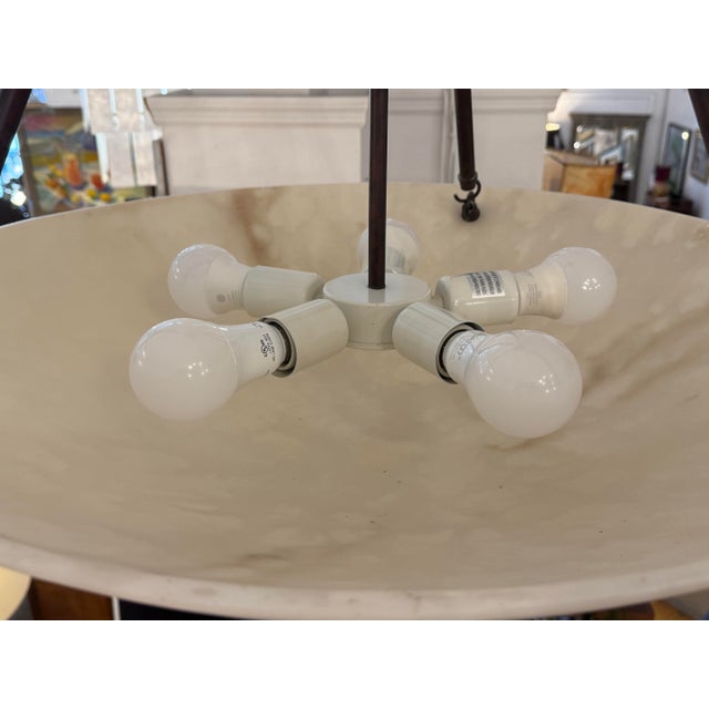 Faux Alabaster Bowl Pendant For Sale - Image 10 of 12