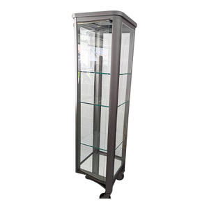 Ethan Allen Radius Glass Display Curio Cabinet on Casters