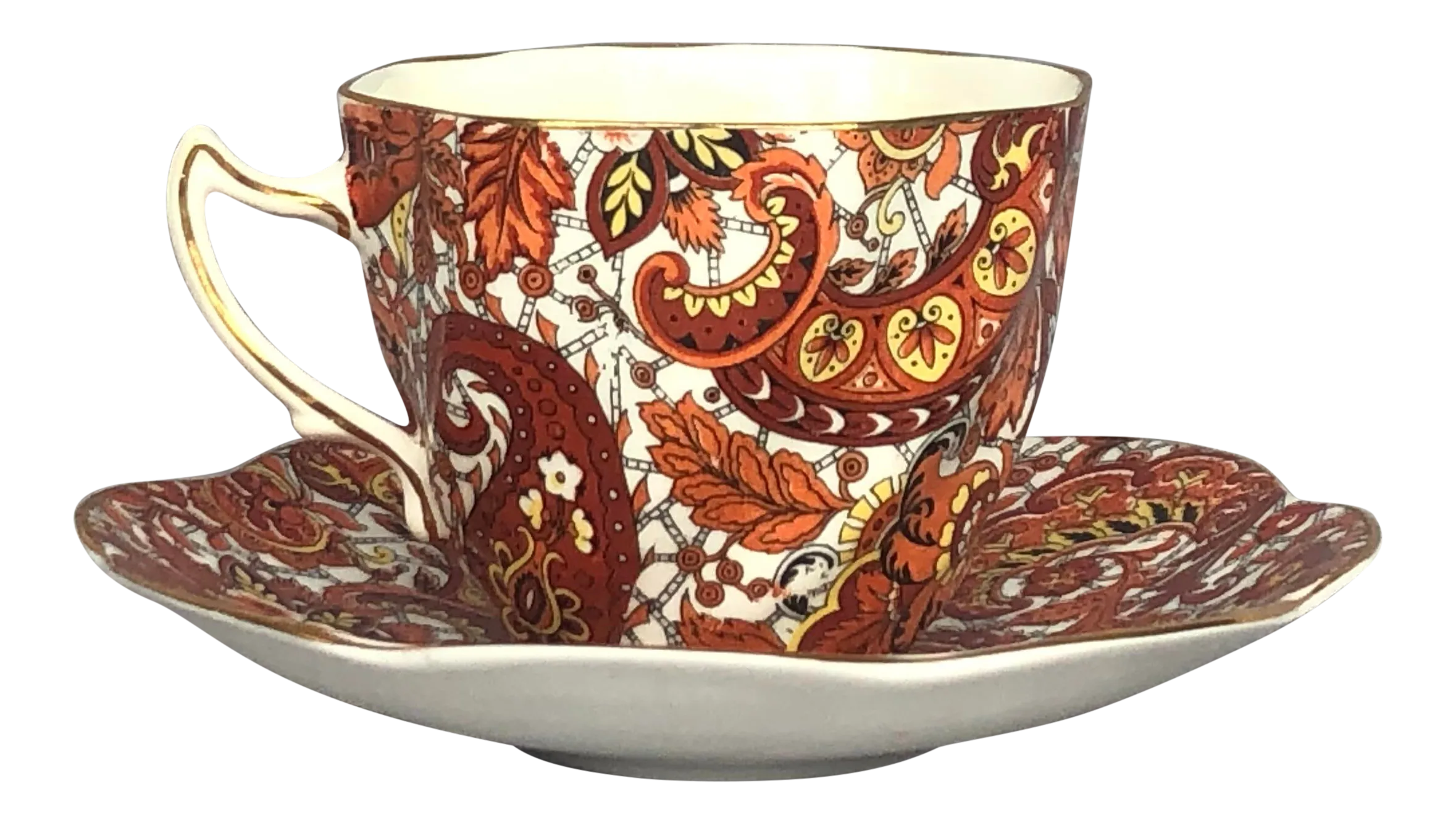 1950s Rosina English Bone China Tea Cup & Saucer Set- 2 Pieces