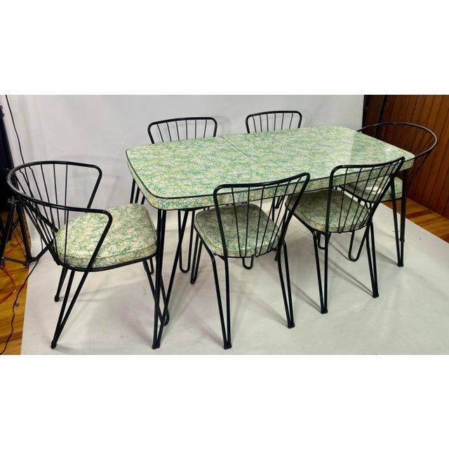 Mid-Century Modern Spaghetti Pattern Hairpin Leg Kitchen Set - 7 Pieces For Sale - Image 13 of 13