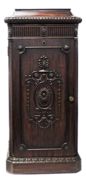 Antique Victorian Carved Mahogany Sheet Music & Document Cabinet, Late 19th Century